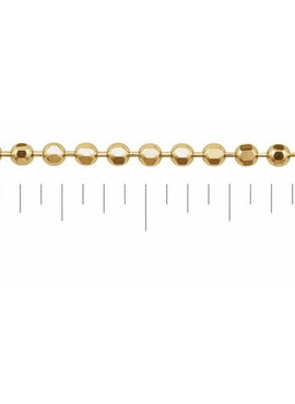 14K White Gold 1.8 mm Diamond-Cut Hollow Bead Chain by the Inch