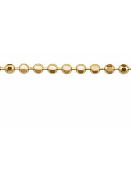 14K White Gold 1.8 mm Diamond-Cut Hollow Bead Chain by the Inch