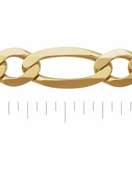 14K Yellow Gold 6.5 mm Figaro Chain by the Inch