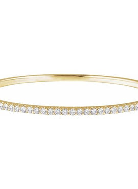 14K White Gold 1 CTW Natural Diamond Stackable Bangle 8