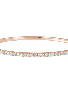 14K White Gold 1 CTW Natural Diamond Stackable Bangle 8