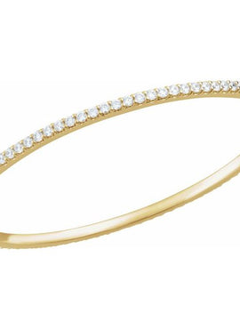 14K White Gold 1 CTW Natural Diamond Stackable Bangle 8