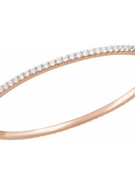 14K White Gold 1 CTW Natural Diamond Stackable Bangle 8