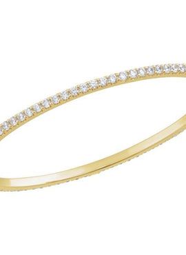 14K White Gold 1 CTW Natural Diamond Stackable Bangle 8