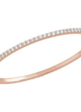 14K White Gold 1 CTW Natural Diamond Stackable Bangle 8