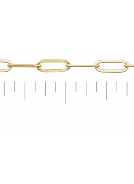 14K Yellow Gold Recycled Metal 2.1 mm Paperclip-Style Chain by the Inch