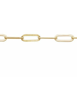 14K Yellow Gold Recycled Metal 2.1 mm Paperclip-Style Chain by the Inch
