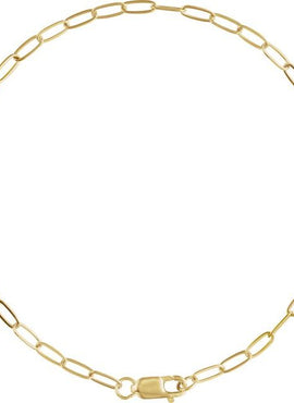14K Yellow Gold Recycled Metal 2.1 mm Paperclip-Style Chain by the Inch