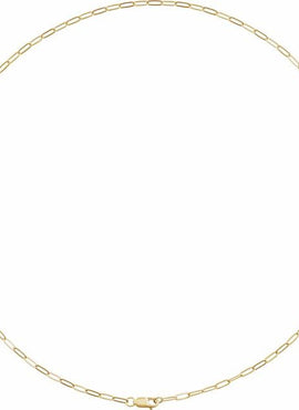 14K Yellow Gold Recycled Metal 2.1 mm Paperclip-Style Chain by the Inch