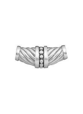 14K White Gold Bead & Rib Slide Pendant