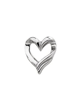 10K White Gold Heart Slide Pendant
