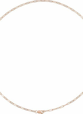 14K Yellow Gold Recycled Metal 2.1 mm Paperclip-Style Chain by the Inch