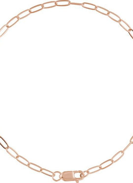 14K Yellow Gold Recycled Metal 2.1 mm Paperclip-Style Chain by the Inch