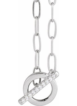 14K White Gold .04 CTW Natural Diamond Toggle 16