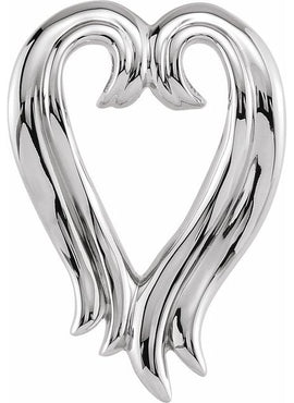 14K White Gold Heart Pendant Enhancer