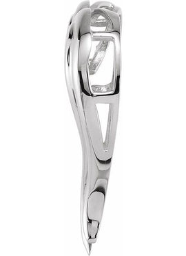 14K White Gold Heart Pendant Enhancer