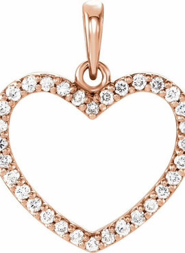 14K Rose Gold 1/5 CTW Natural Diamond Heart Pendant