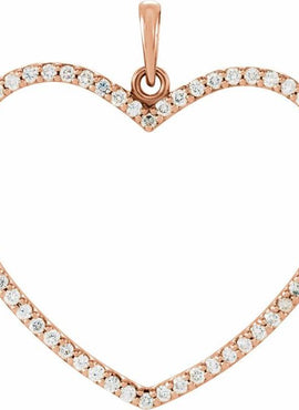 14K Rose Gold 1/5 CTW Natural Diamond Heart Pendant