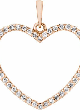 14K Rose Gold 1/5 CTW Natural Diamond Heart Pendant