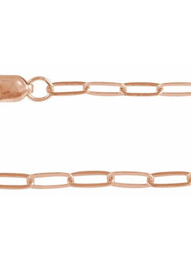 14K Yellow Gold Recycled Metal 2.1 mm Paperclip-Style Chain by the Inch
