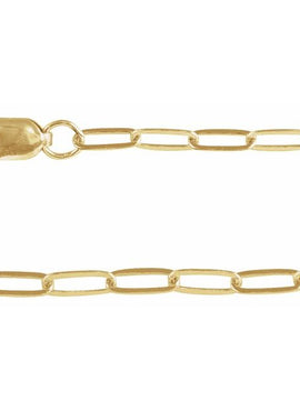 14K Yellow Gold Recycled Metal 2.1 mm Paperclip-Style Chain by the Inch