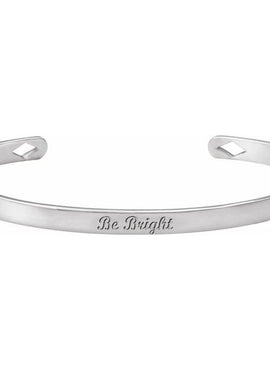 14K Yellow Gold Engravable Pierced Diamond Cuff 7