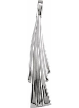 14K White Gold Freeform Pendant