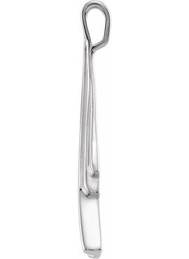14K White Gold Freeform Pendant