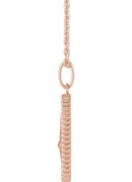14K Rose Gold Crescent Moon 16-18