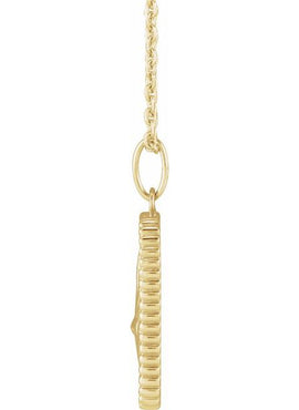 14K Rose Gold Crescent Moon 16-18