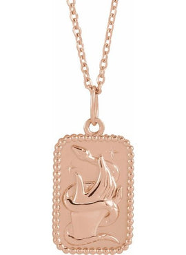 14K Rose Gold Crescent Moon 16-18