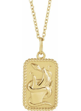 14K Rose Gold Crescent Moon 16-18