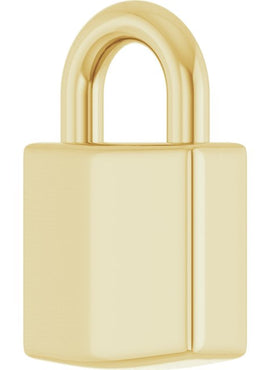 14K Yellow Gold Engravable Lock Pendant