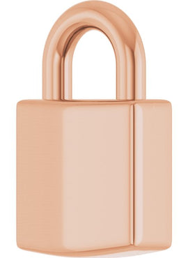 14K Yellow Gold Engravable Lock Pendant
