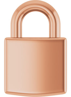 14K Yellow Gold Engravable Lock Pendant