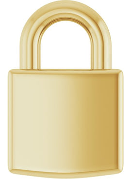 14K Yellow Gold Engravable Lock Pendant
