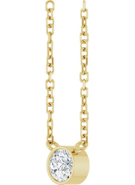 14K Yellow Gold .06 CT Natural Diamond Solitaire 16-18