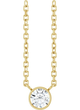14K Yellow Gold .06 CT Natural Diamond Solitaire 16-18