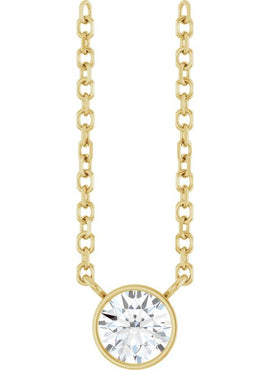 14K Yellow Gold .06 CT Natural Diamond Solitaire 16-18