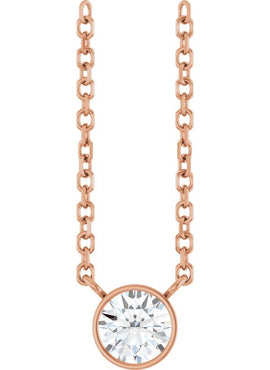 14K Yellow Gold .06 CT Natural Diamond Solitaire 16-18