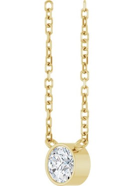 14K Yellow Gold .06 CT Natural Diamond Solitaire 16-18