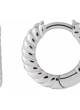 Sterling Silver Left Hinged Rope Hoop Earring