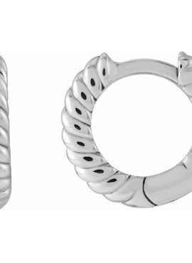 Sterling Silver Left Hinged Rope Hoop Earring