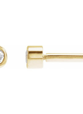 14K Rose Gold .02 CT Natural Diamond Earring