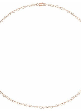 14K Yellow Gold 3.2 mm Heart Cable 7