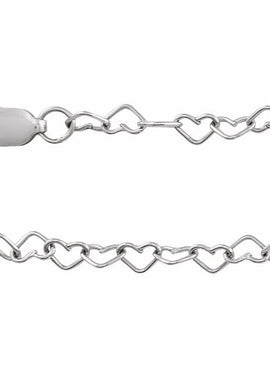 14K Yellow Gold 3.2 mm Heart Cable 7