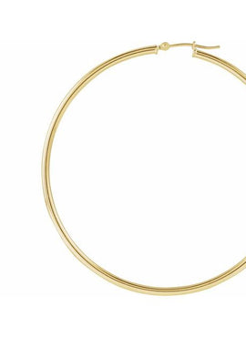 14K Rose Gold Tube 13 mm Hoop Earrings