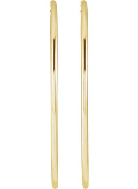 14K Rose Gold Tube 13 mm Hoop Earrings