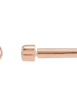 14K Rose Gold .02 CT Natural Diamond Earring