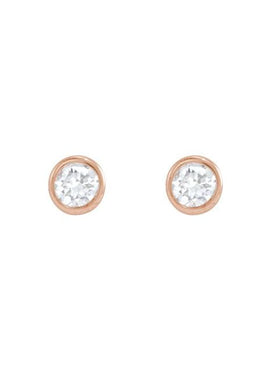 14K Rose Gold .02 CT Natural Diamond Earring